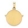 14k Polished and Satin Hollow Holy Spirit Medal Round Pendant