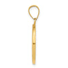 14k Polished and Satin Hollow CONFIRMATION with Cross Medal Round Pendant