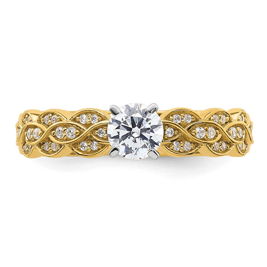 14K Diamond Peg Set Semi-Mount Engagement Ring