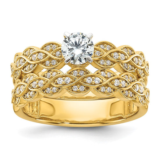 14K Diamond Peg Set Semi-Mount Engagement Ring