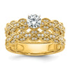 14K Diamond Peg Set Semi-Mount Engagement Ring