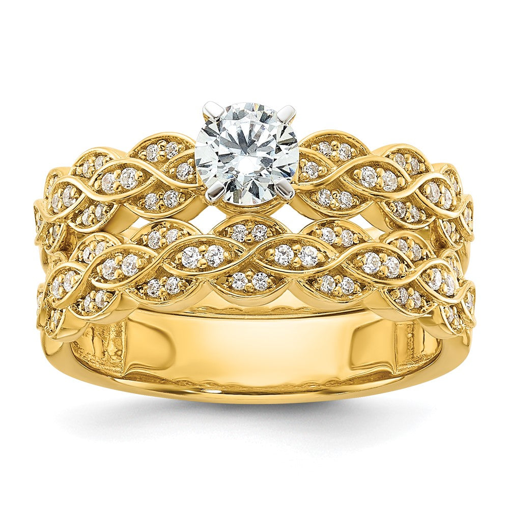 14K Diamond Peg Set Semi-Mount Engagement Ring