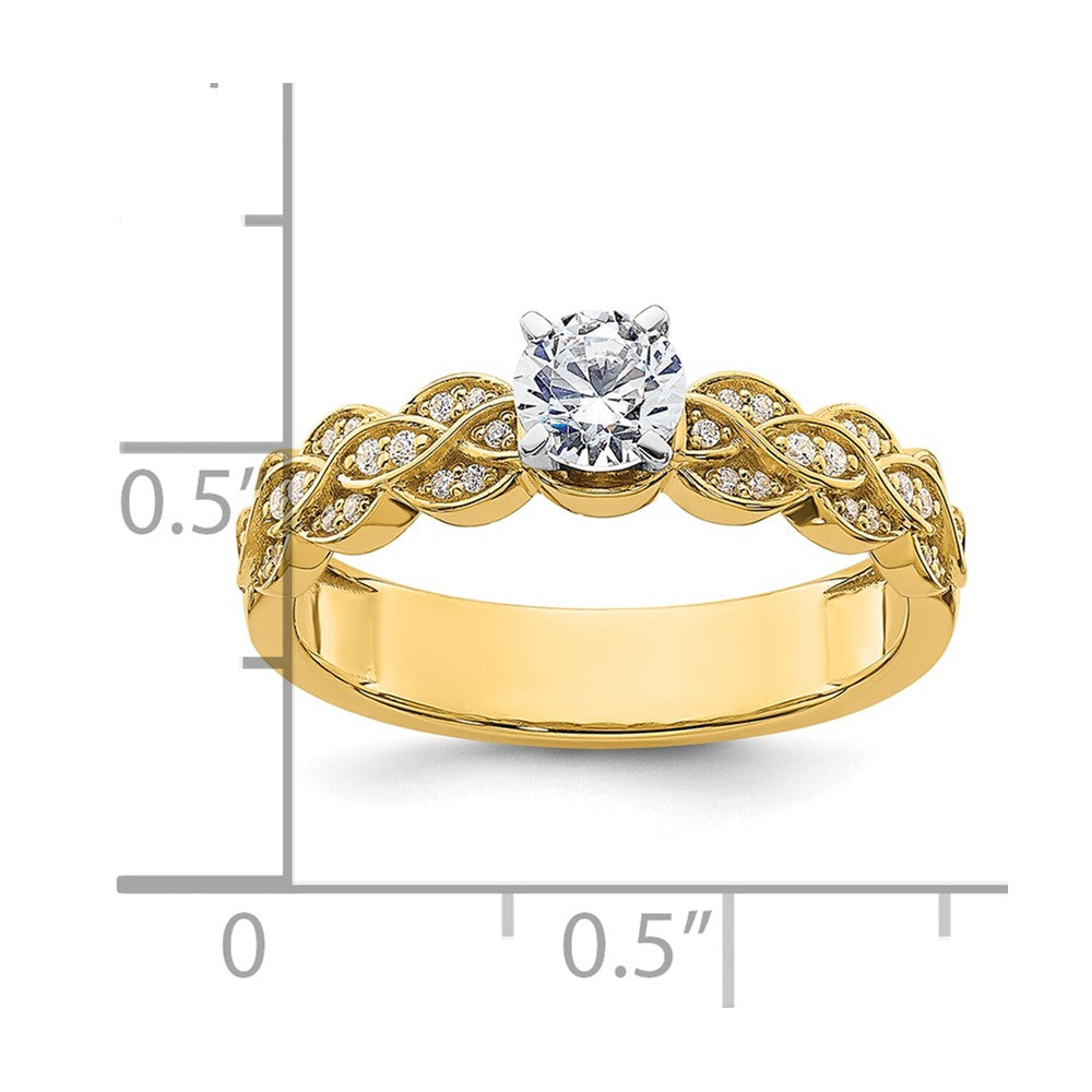 14K Diamond Peg Set Semi-Mount Engagement Ring