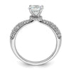 14K White Gold Diamond Semi-Mount Hidden Halo Engagement Ring