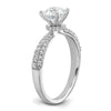 14K White Gold Diamond Semi-Mount Hidden Halo Engagement Ring