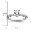 14K White Gold Diamond Semi-Mount Hidden Halo Engagement Ring