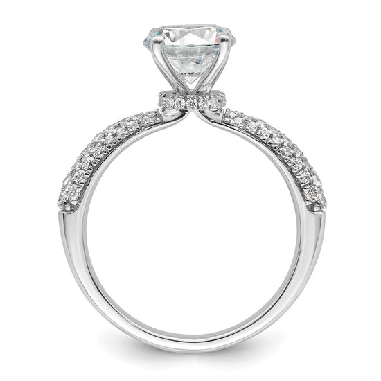 14K White Gold Diamond Semi-Mount Hidden Halo Engagement Ring
