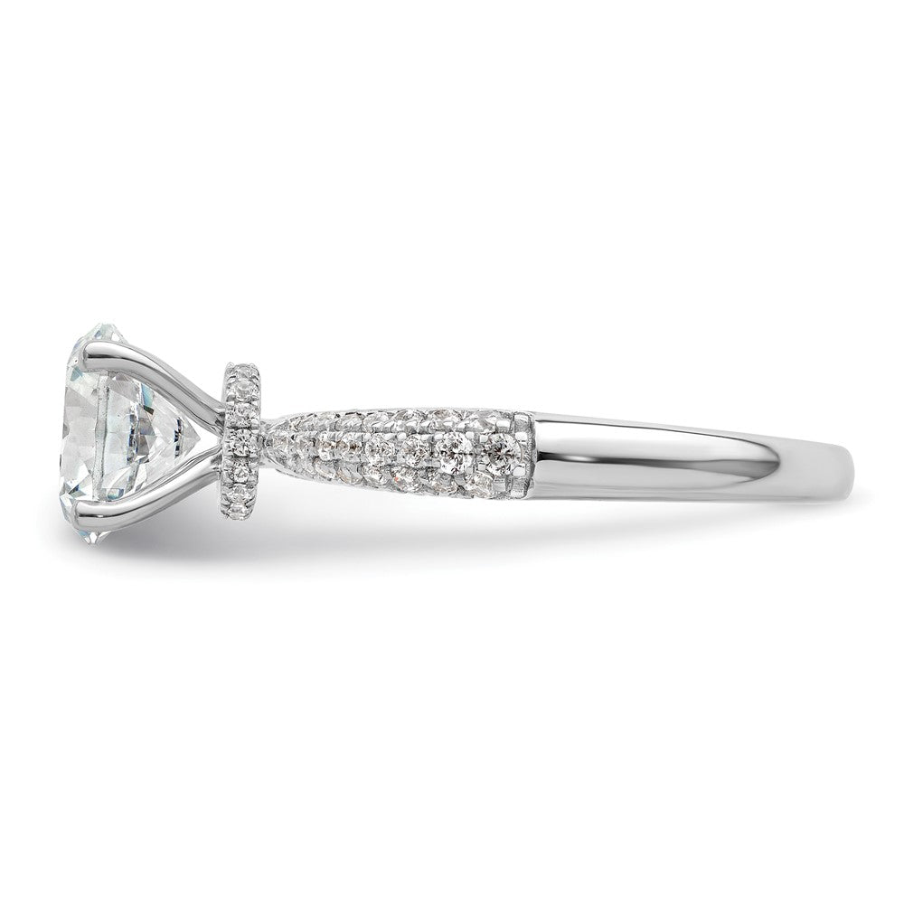 14K White Gold Diamond Semi-Mount Hidden Halo Engagement Ring