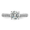 14K White Gold Diamond Semi-Mount Hidden Halo Engagement Ring