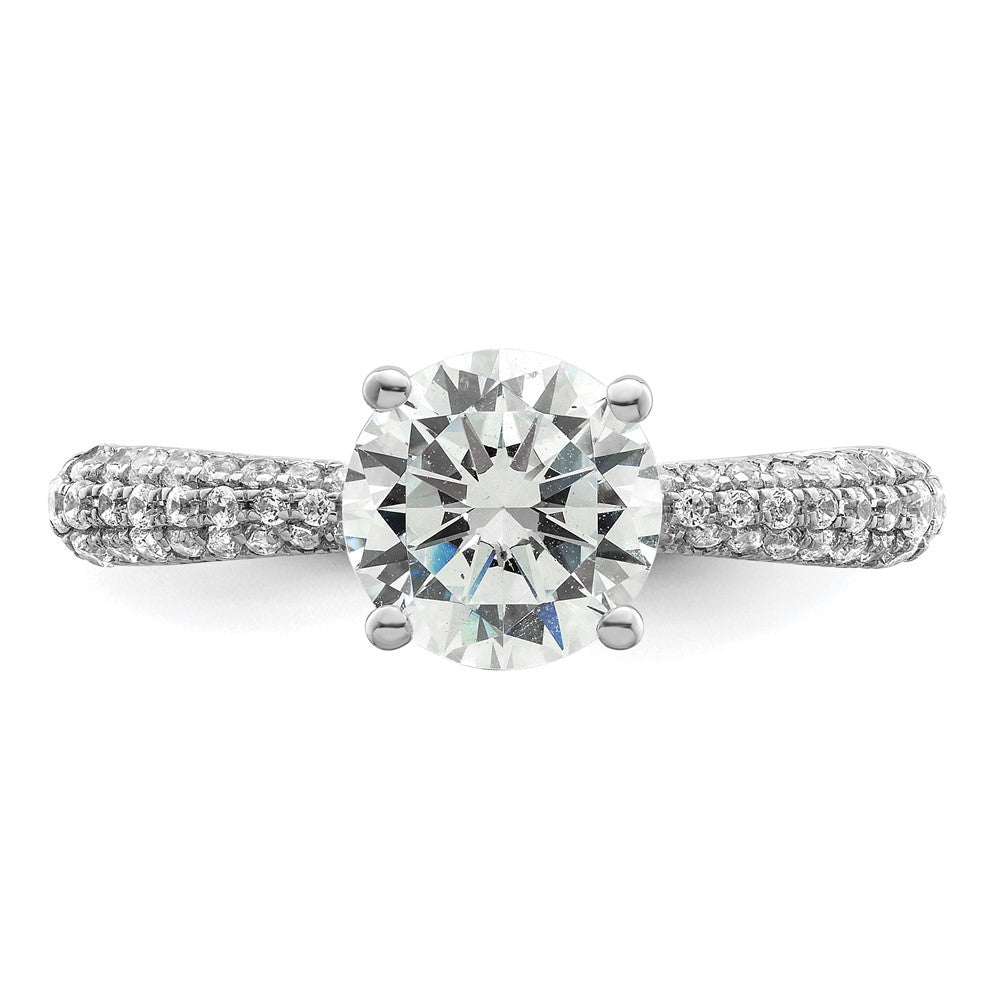 14K White Gold Diamond Semi-Mount Hidden Halo Engagement Ring