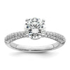 14K White Gold Diamond Semi-Mount Hidden Halo Engagement Ring