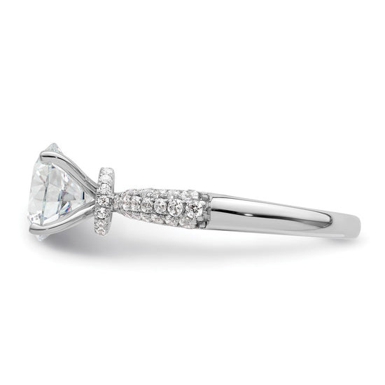 14K White Gold Diamond Semi-Mount Hidden Halo Engagement Ring