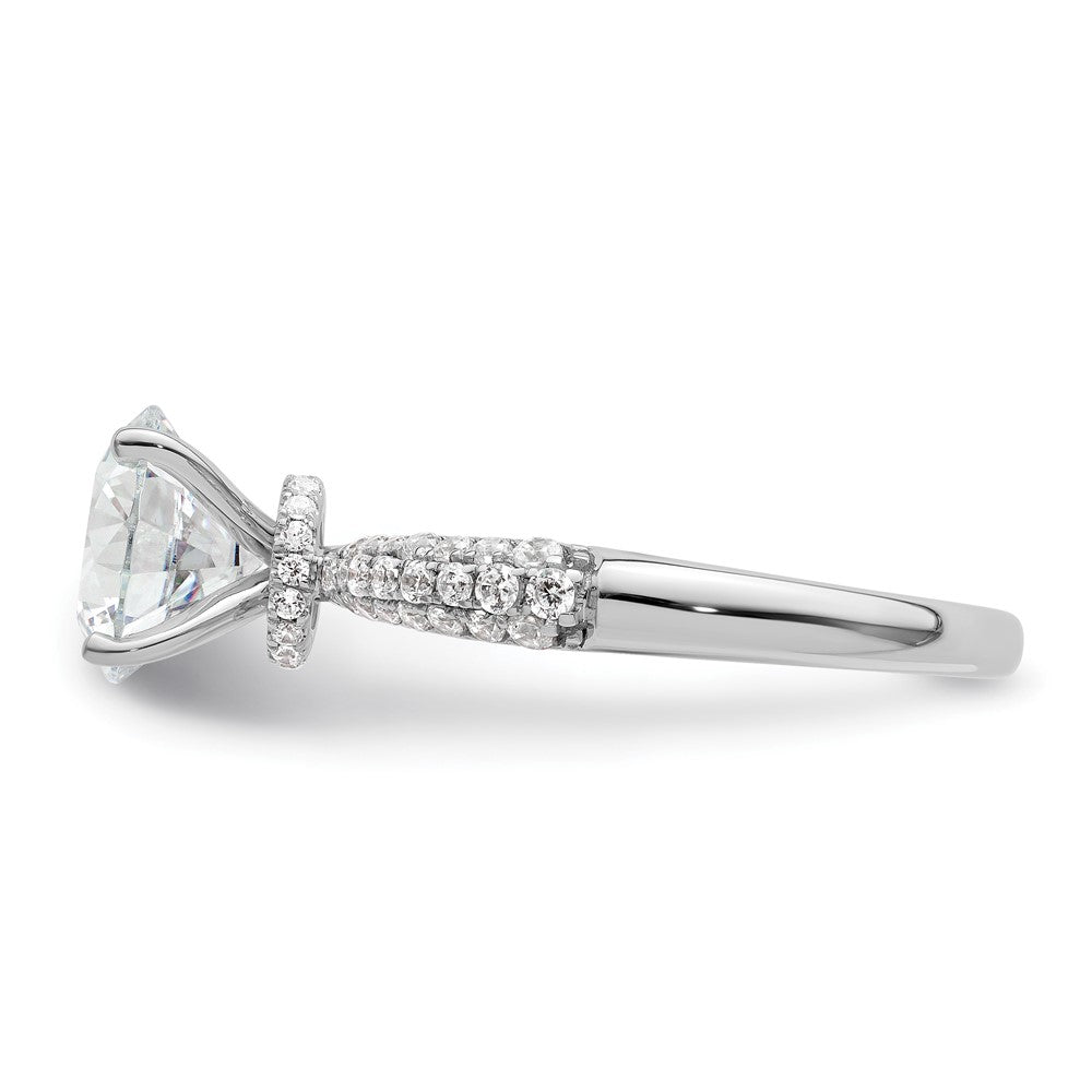 14K White Gold Diamond Semi-Mount Hidden Halo Engagement Ring