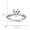 14K White Gold Diamond Semi-Mount Hidden Halo Engagement Ring