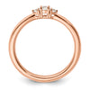 14K Rose Gold Diamond Complete 3 Stone Promise/Engagement Ring