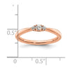 14K Rose Gold Diamond Complete 3 Stone Promise/Engagement Ring