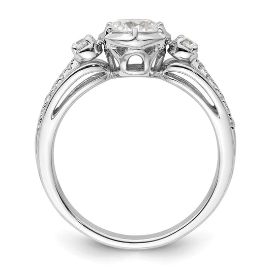 14K White Gold Diamond Semi-Mount Engagement Ring