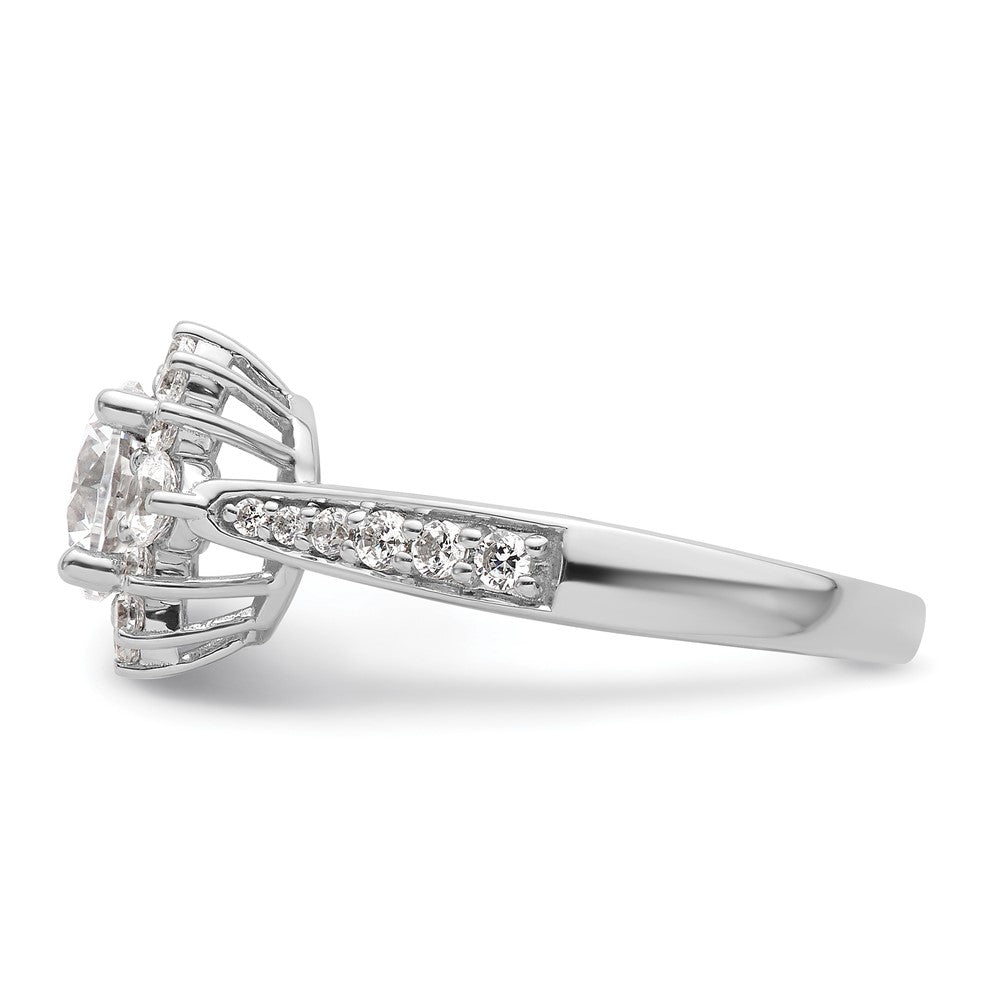 14k White Gold Round Halo Diamond Semi-Mount Engagement Ring