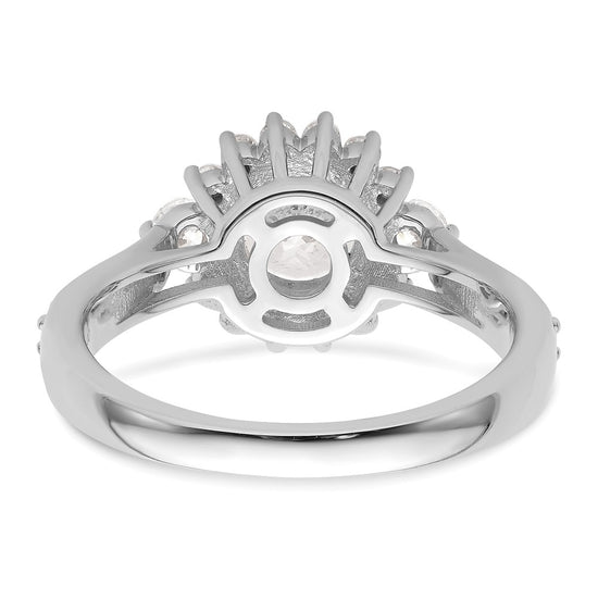14k White Gold Round Halo Diamond Semi-Mount Engagement Ring