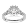 14k White Gold Round Halo Diamond Semi-Mount Engagement Ring