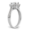 14k White Gold Round Halo Diamond Semi-Mount Engagement Ring