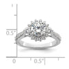 14k White Gold Round Halo Diamond Semi-Mount Engagement Ring