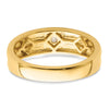 14k Grooved Complete Diamond Mens Wedding Band