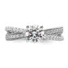 14k White Gold Hidden 3 Stone Diamond Semi-Mount Engagement Ring