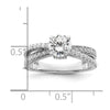 14k White Gold Hidden 3 Stone Diamond Semi-Mount Engagement Ring