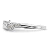 14k White Gold leaf Design Diamond Semi-Mount Engagement Ring