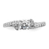 14k White Gold leaf Design Diamond Semi-Mount Engagement Ring