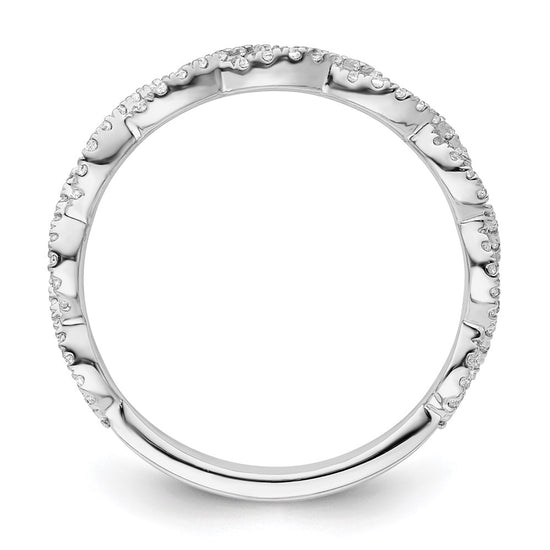 14k White Gold Twisted Diamond Wedding Band