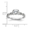 14k White Gold Twisted Diamond Semi-Mount Engagement Ring