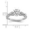 14k White Gold Diamond Semi-Mount Engagement Ring