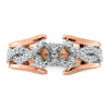 14K Two-tone Twisted Diamond Semi-Mount Peg Set Engagement Ring