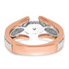14K Two-tone Twisted Diamond Semi-Mount Peg Set Engagement Ring