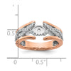 14K Two-tone Twisted Diamond Semi-Mount Peg Set Engagement Ring