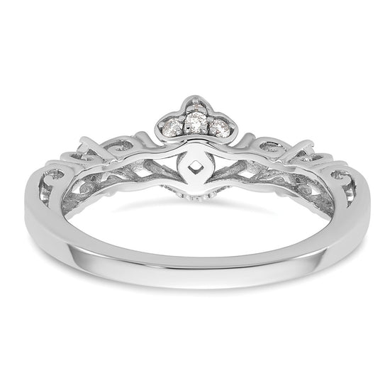 14k White Gold Diamond Semi-Mount Peg Set Engagement Ring
