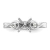 14k White Gold Diamond Semi-Mount Peg Set Twisted Engagement Ring