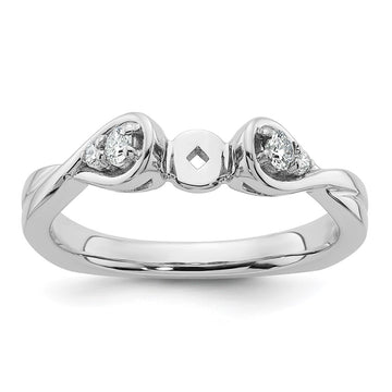 14k White Gold Diamond Semi-Mount Peg Set Twisted Engagement Ring