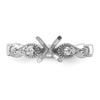 14k White Gold Diamond Semi-Mount Peg Set Engagement Ring