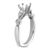 14k White Gold Diamond Semi-Mount Peg Set Engagement Ring