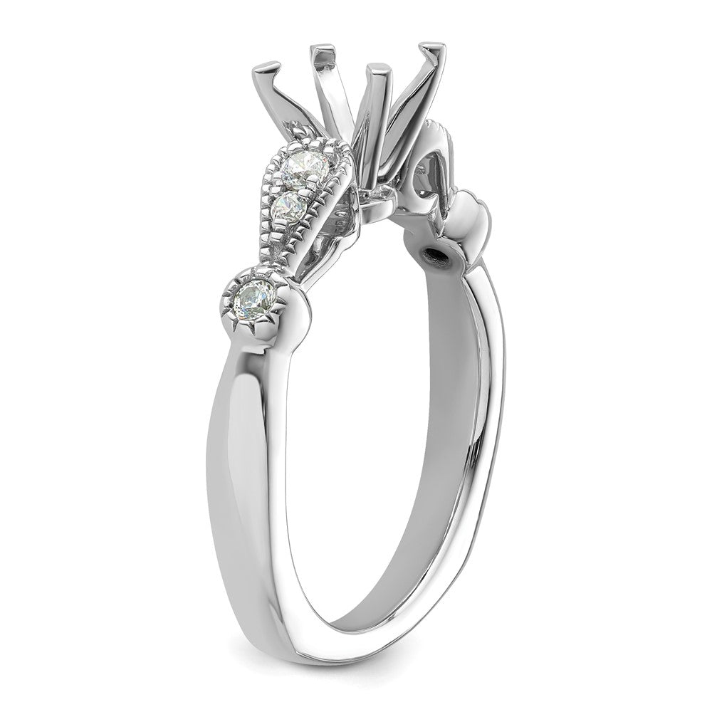 14k White Gold Diamond Semi-Mount Peg Set Engagement Ring