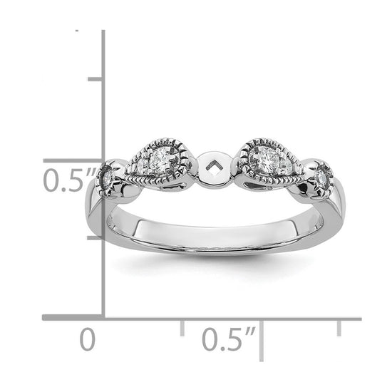 14k White Gold Diamond Semi-Mount Peg Set Engagement Ring