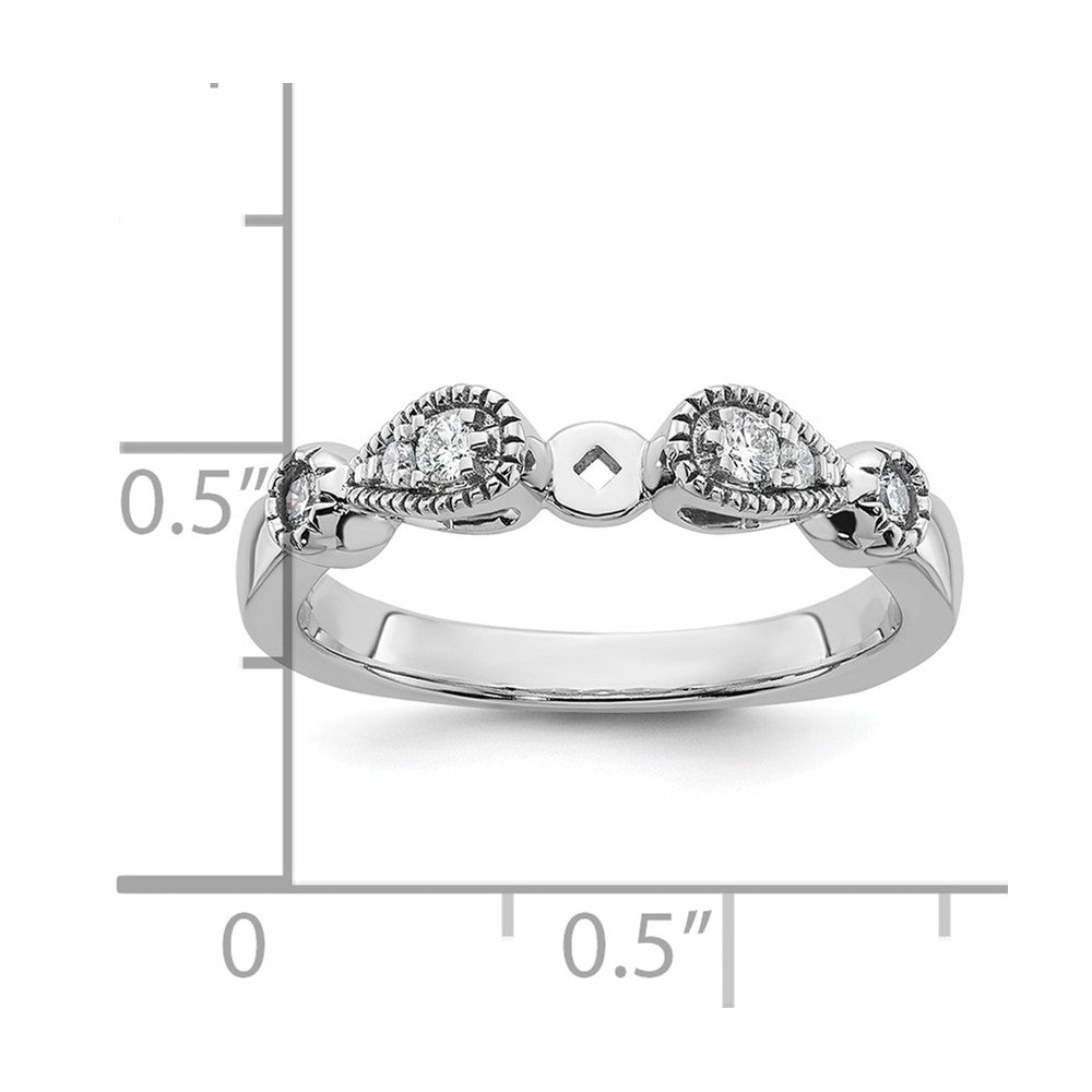 14k White Gold Diamond Semi-Mount Peg Set Engagement Ring