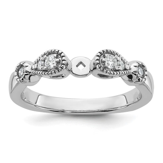 14k White Gold Diamond Semi-Mount Peg Set Engagement Ring