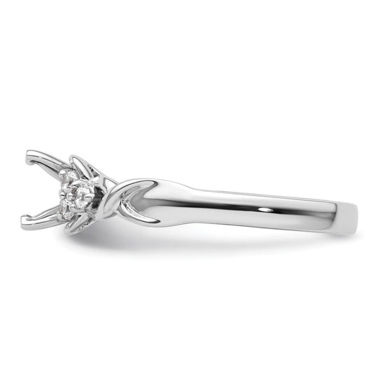 14k White Gold Diamond Semi-Mount Peg Set Twisted Engagement Ring