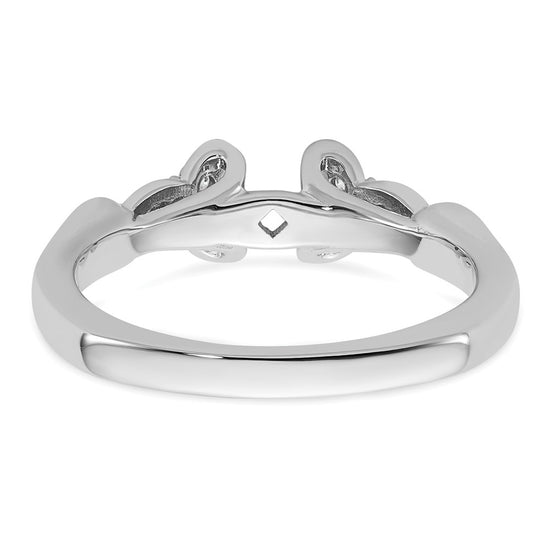 14k White Gold Diamond Semi-Mount Peg Set Twisted Engagement Ring