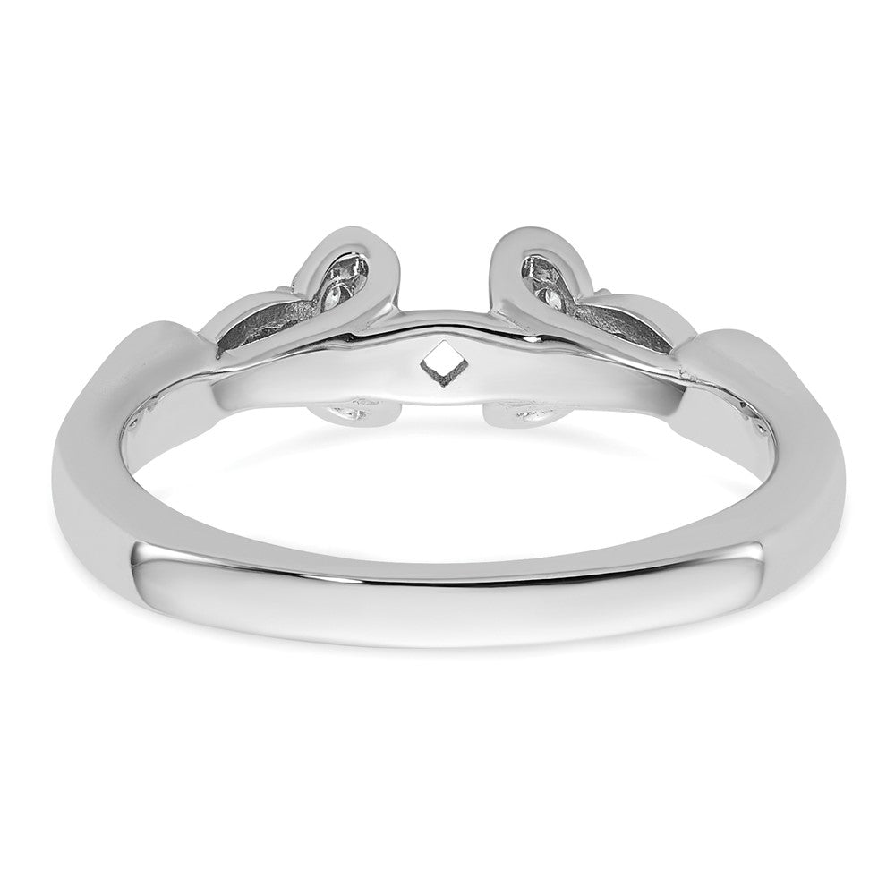 14k White Gold Diamond Semi-Mount Peg Set Twisted Engagement Ring