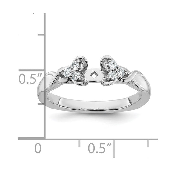 14k White Gold Diamond Semi-Mount Peg Set Twisted Engagement Ring